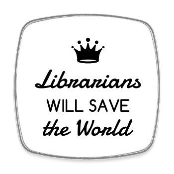 Library Librarian Bibliothek Bibliothèque Livre - Square fridge magnet - white - Front