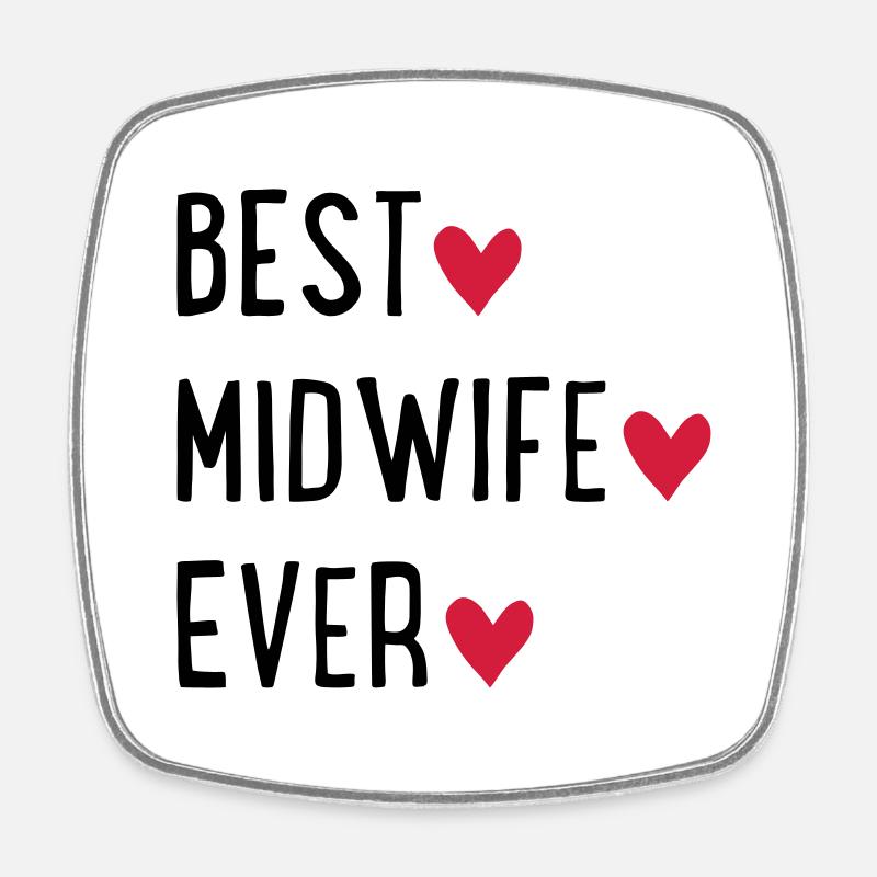 midwife - Square fridge magnet - white
