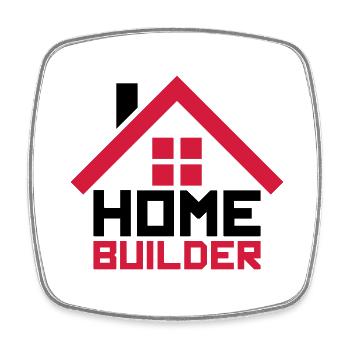 eigenheim home builder haus bauen gebaeude logo de - Viereckiger Kühlschrankmagnet - Weiß - Vorne