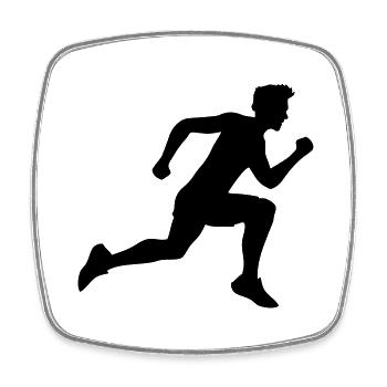 sport rennen sprinten schnell ausdauer training jo - Viereckiger Kühlschrankmagnet - Weiß - Vorne