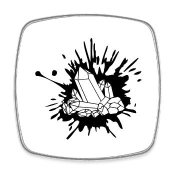 Farb Klecks Kristall - Viereckiger Kühlschrankmagnet - Weiß - Vorne
