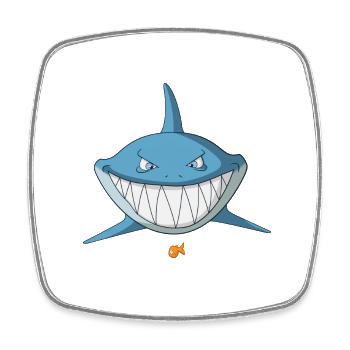 Shark comic grins - fun - Square fridge magnet - white - Front