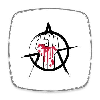 Blutige Faust Logo - Viereckiger Kühlschrankmagnet - Weiß - Vorne