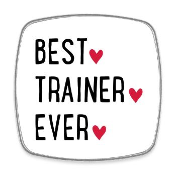 Trainer - Viereckiger Kühlschrankmagnet - Weiß - Vorne
