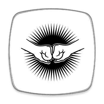 Greeting star sun - Square fridge magnet - white - Front