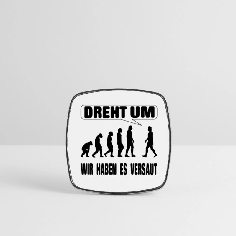 Evolution - We screwed it up Square fridge magnet