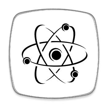 Wissenschaft Atom Icon - Viereckiger Kühlschrankmagnet - Weiß - Vorne