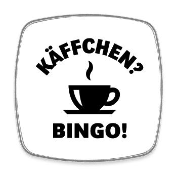 Käffchen Bingo (Baumann Klausen Clausen Kaffee V2) - Viereckiger Kühlschrankmagnet - Weiß - Vorne