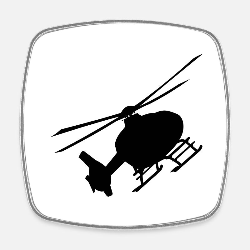 Hélicoptère Helikopter de Hubschrauber - Magnet carré - blanc