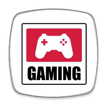 Gaming - Gamer - Viereckiger Kühlschrankmagnet - Weiß - Vorne