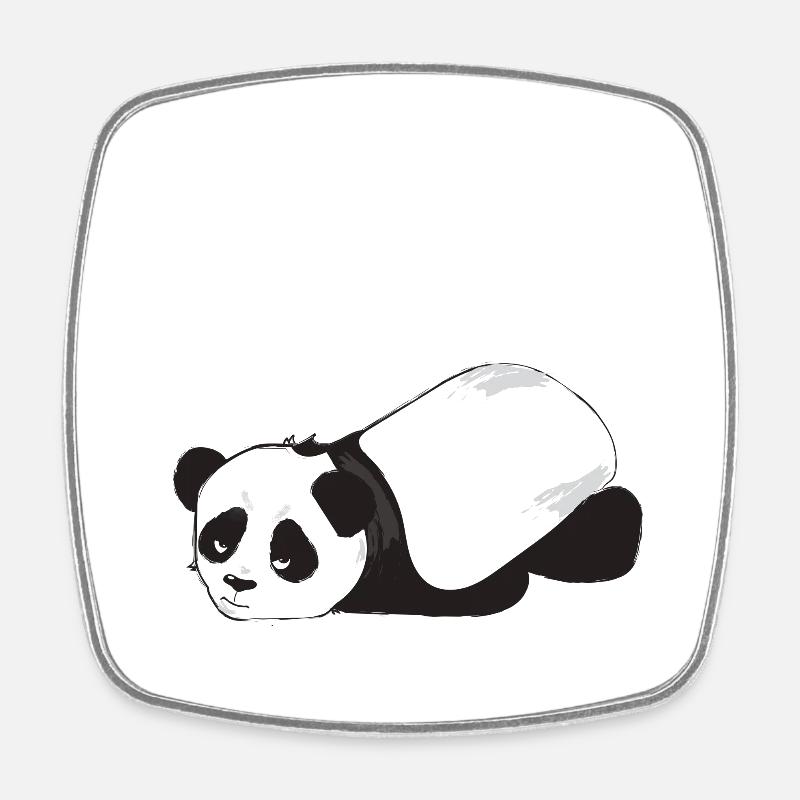 Not a morning person-Grumpy Panda - Square fridge magnet - white