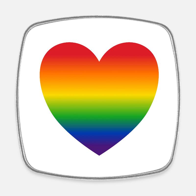 Heart Rainbow Colors Gift - Square fridge magnet - white
