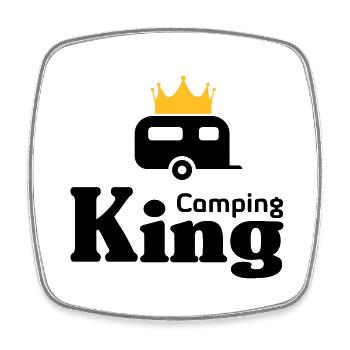Camping King - Magnet carré - blanc - Devant