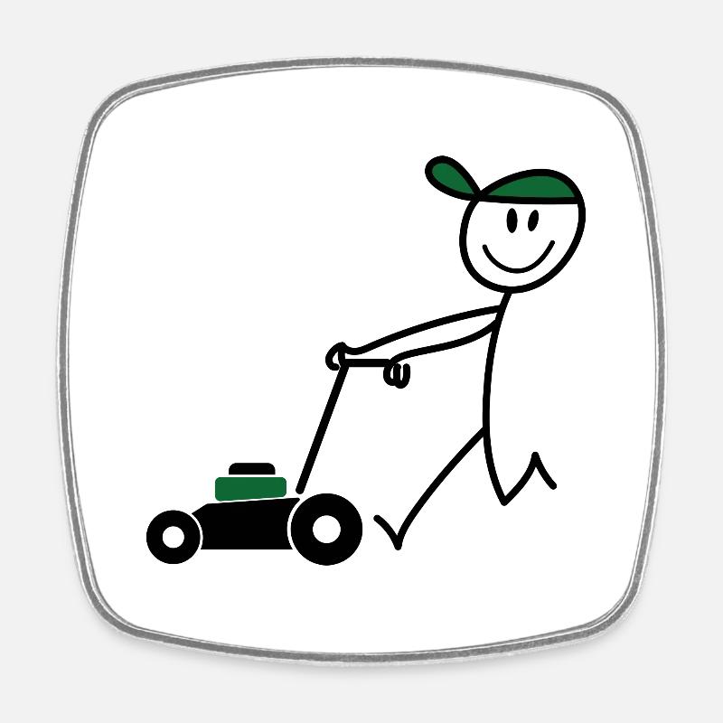 lawnmower - Square fridge magnet - white