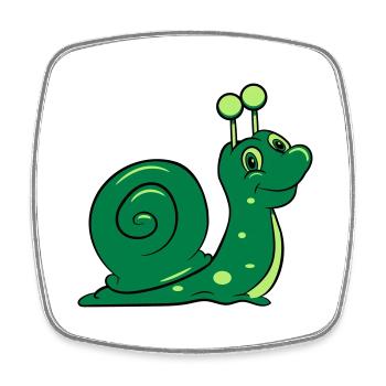 Escargot drôle enfants - Magnet carré - blanc - Devant