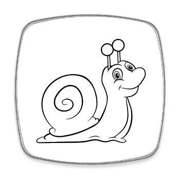Escargot drôle enfants - Magnet carré - blanc - Devant