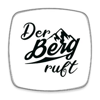 Der Berg ruft Wandern Spruch - Viereckiger Kühlschrankmagnet - Weiß - Vorne