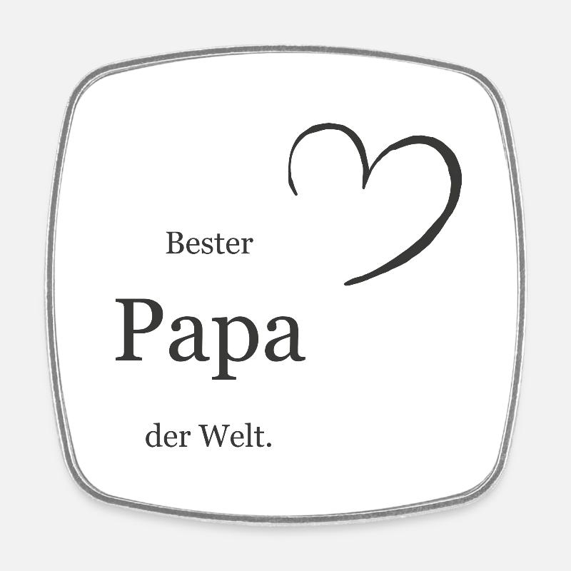 Bester Papa der Welt - Viereckiger Kühlschrankmagnet - Weiß