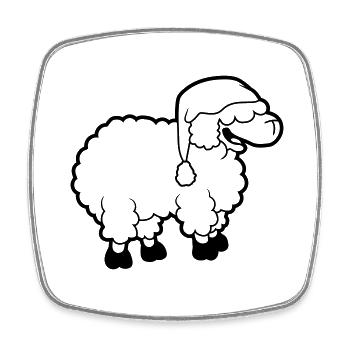 Sleep Sheep Sleeping Hat - Square fridge magnet - white - Front