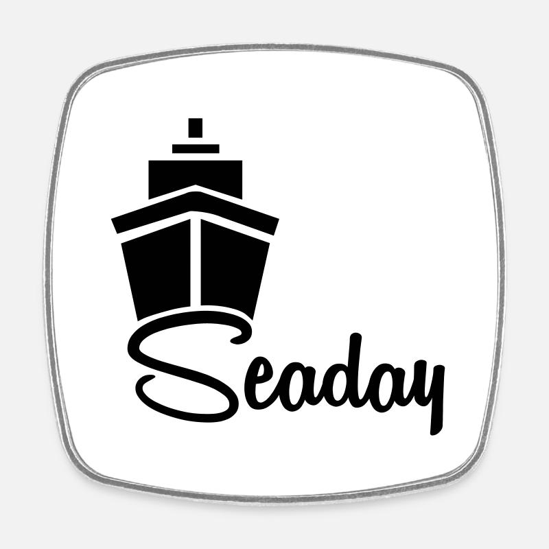 Seaday - Square fridge magnet - white