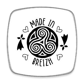 Made in Breizh - Brittany - Square fridge magnet - white - Front
