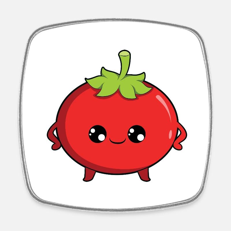 Tomate - Viereckiger Kühlschrankmagnet - Weiß