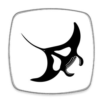 Manta Rochen Vector - Viereckiger Kühlschrankmagnet - Weiß - Vorne