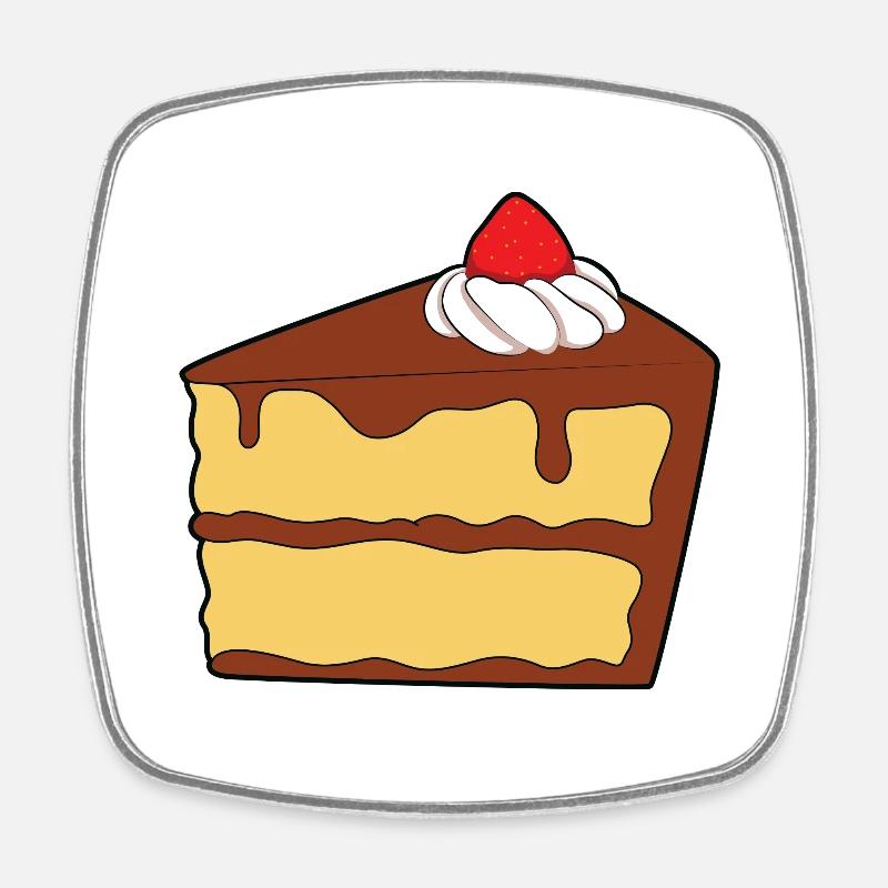 Gâteau - Magnet carré - blanc