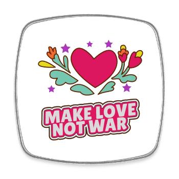 Make love not war - Square fridge magnet - white - Front