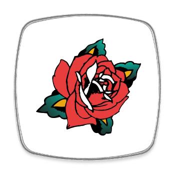 rosa Blütenblatt - Viereckiger Kühlschrankmagnet - Weiß - Vorne