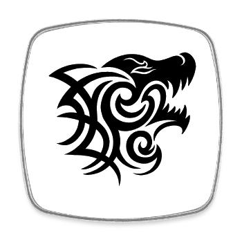 Tribal Werewolf - Square fridge magnet - white - Front