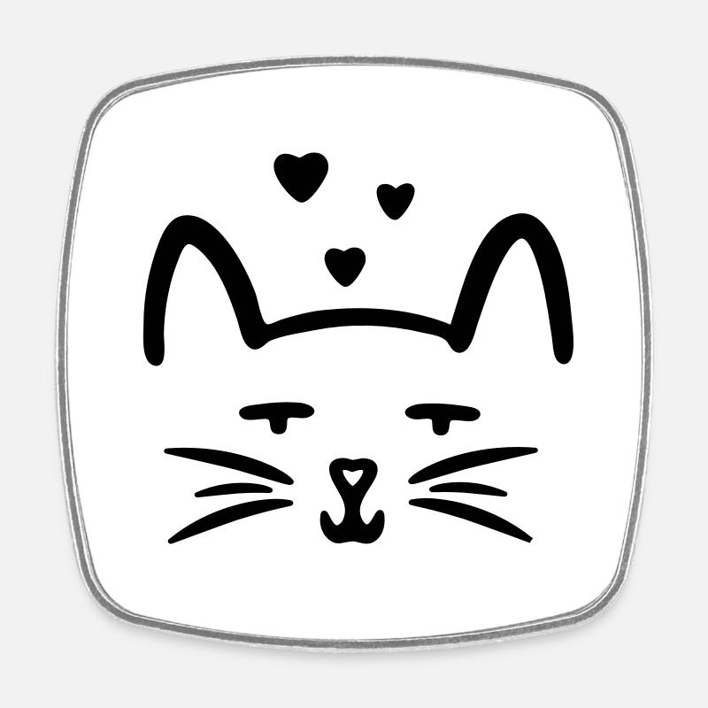 kitty love katzen liebe - Viereckiger Kühlschrankmagnet - Weiß