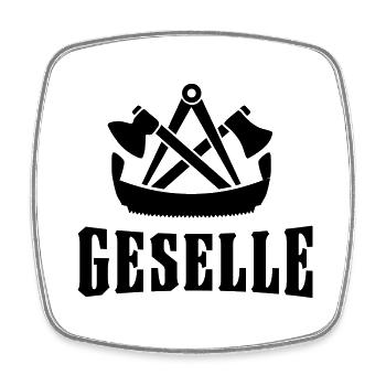 Zimmermann Zeichen Symbol Wappen Geselle Geschenk - Viereckiger Kühlschrankmagnet - Weiß - Vorne