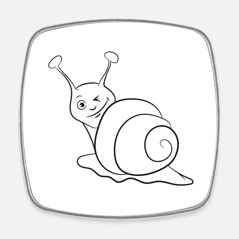 Snail funny wink - Square fridge magnet - white