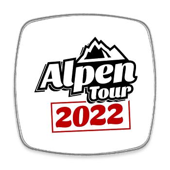 alpen tour 2022 - Viereckiger Kühlschrankmagnet - Weiß - Vorne
