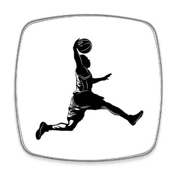 Basketball Silhouette - Square fridge magnet - white - Front