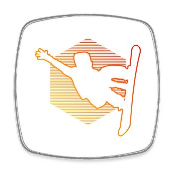 Snowboard Enfants Snowboarder Hommes Femmes Apres Sk - Magnet carré - blanc - Devant