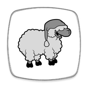 Drôle de mouton qui rit - Magnet carré - blanc - Devant