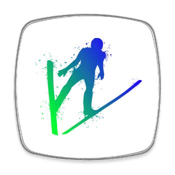 Skispringen Skifliegen Wintersport Skispringer - Viereckiger Kühlschrankmagnet - Weiß - Vorne