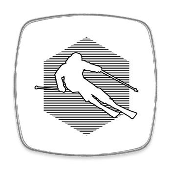 Skier Skiers Men Skiing Women Skiing Skiing - Square fridge magnet - white - Front