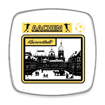 Aachen Kaiserstadt Nostalgie Fan Ölbilddesign - Viereckiger Kühlschrankmagnet - Weiß - Vorne