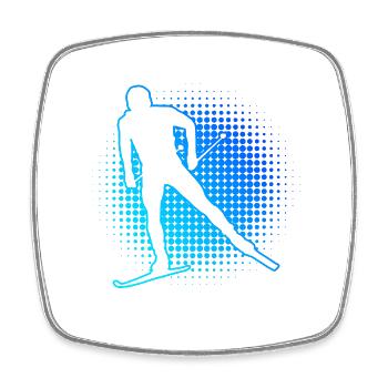 Ski de fond Classique Ski de fond Ski de fond féminin - Magnet carré - blanc - Devant