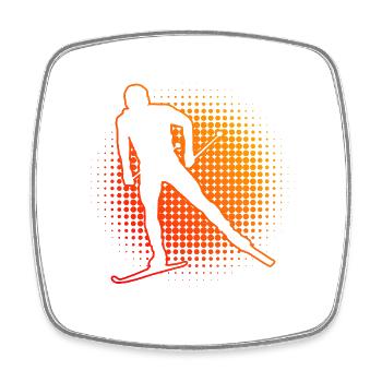 Damen Langlauf Skating Langlauf Langlauf Klassisch - Viereckiger Kühlschrankmagnet - Weiß - Vorne