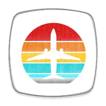 avion - Magnet carré - blanc - Devant