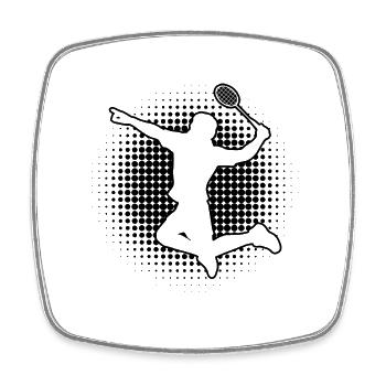 Men's Squash Badminton Badminton Women's Badmintons - Square fridge magnet - white - Front