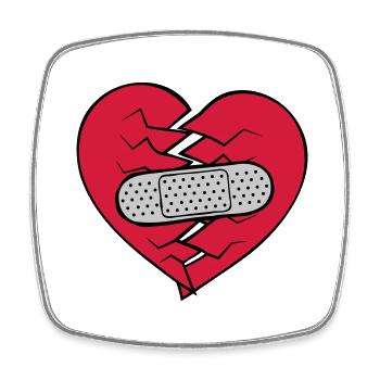 Patch heart broken - Square fridge magnet - white - Front