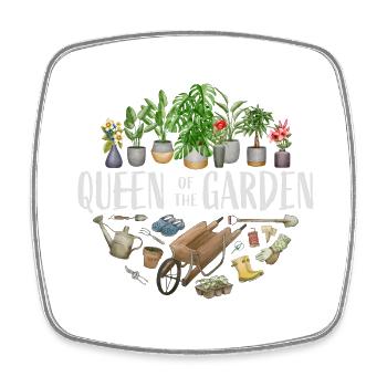 Reine du jardin - Magnet carré - blanc - Devant