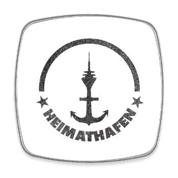 Heimathafen Düsseldorf - Viereckiger Kühlschrankmagnet - Weiß - Vorne