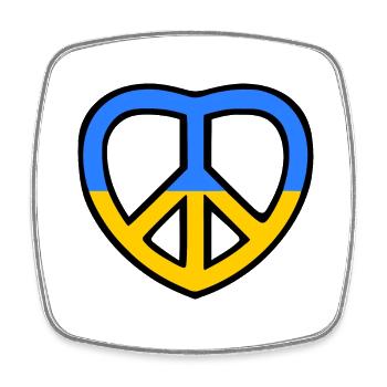 Ukraine - Viereckiger Kühlschrankmagnet - Weiß - Vorne