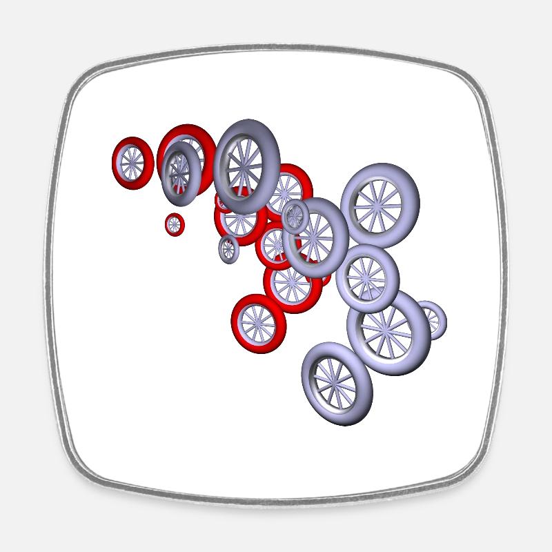 Roues - Magnet carré - blanc
